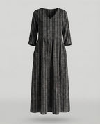 Damen Boho Maxikleid Sommer Leinenoptik