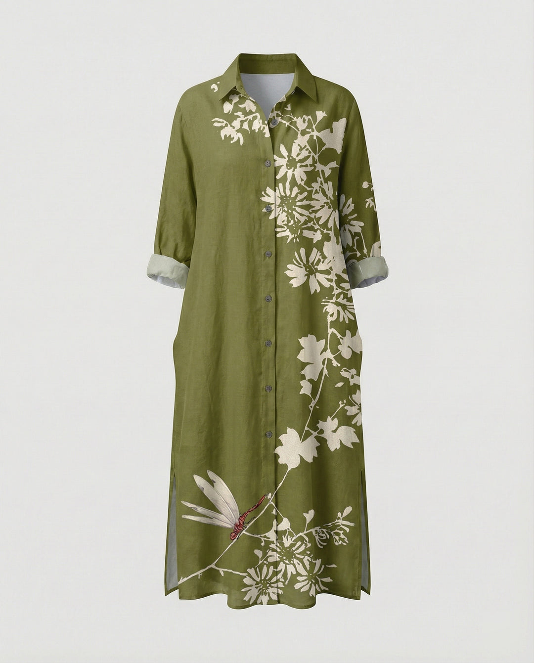 Damen Kaftan Kleid lang Seidenoptik