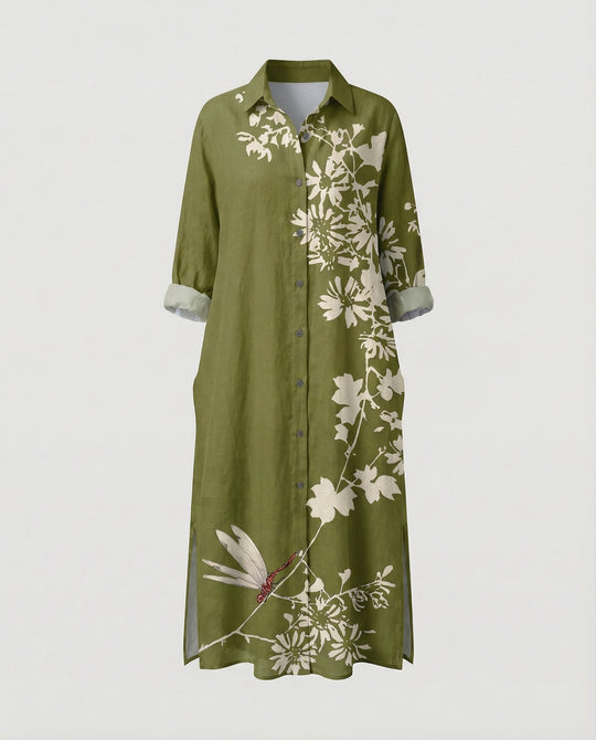 Damen Kaftan Kleid lang Seidenoptik
