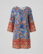 Kurzes Tunika Kleid Damen Floral