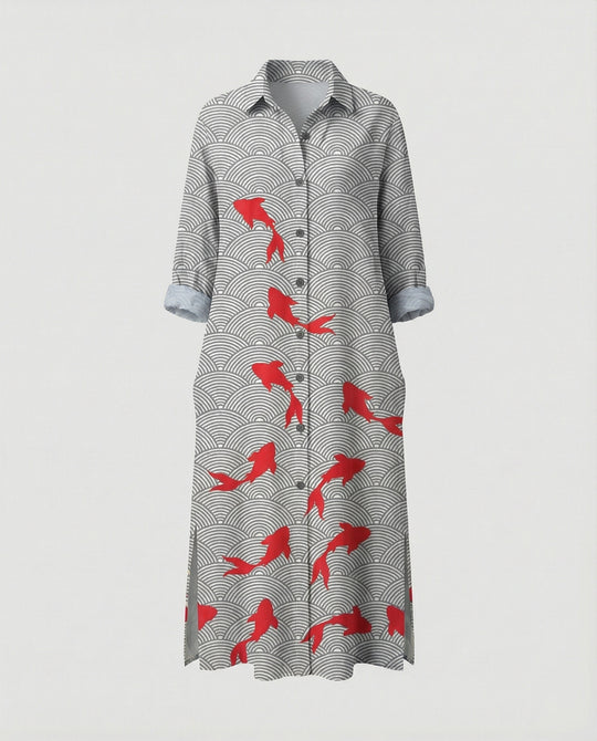Damen Kaftan Kleid lang Seidenoptik
