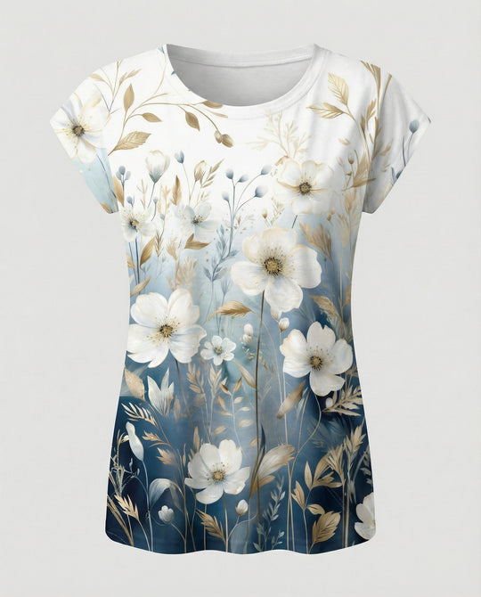 Aquarell Sommerbluse Damen Asymmetrisch