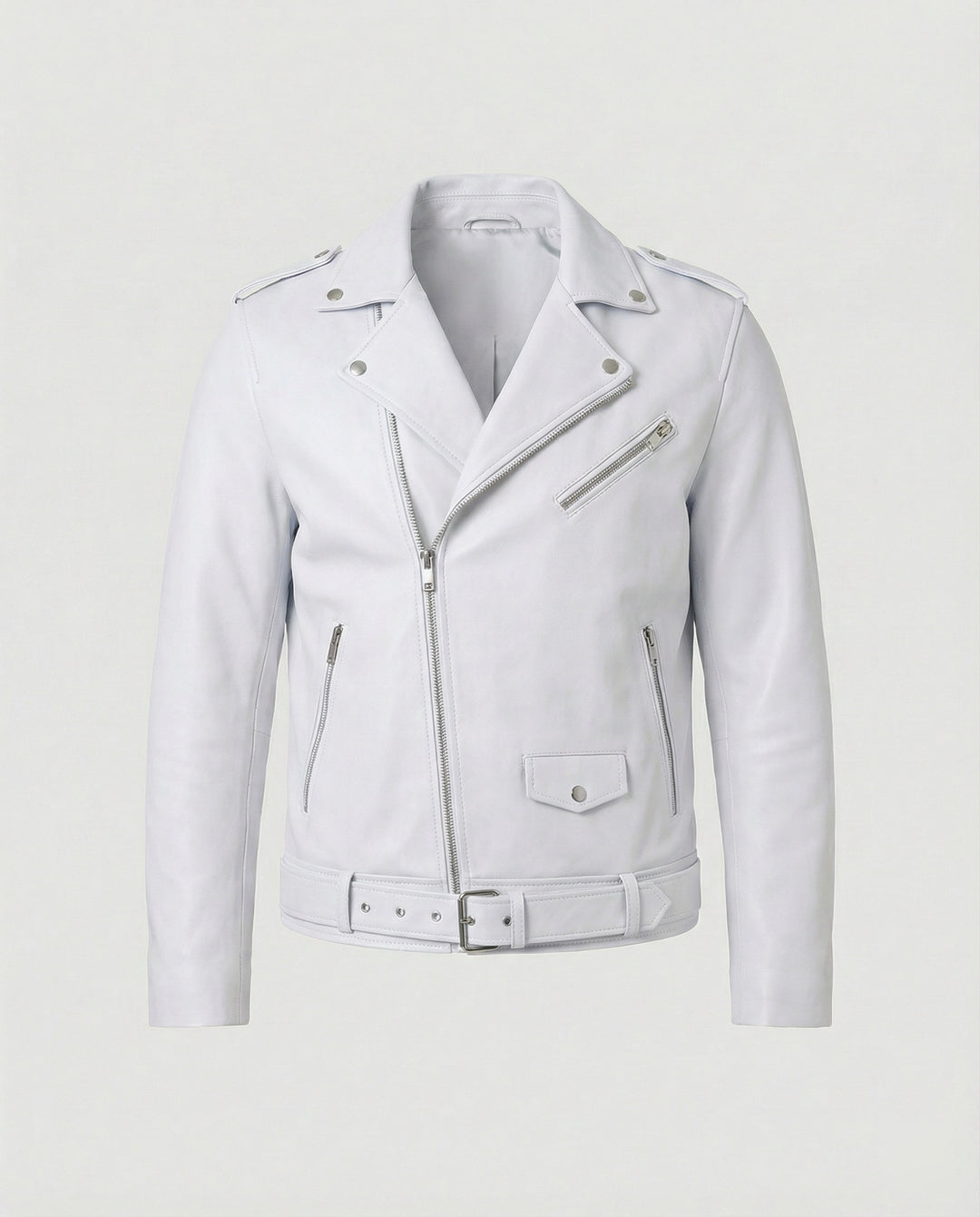 Herren Bikerjacke Kunstleder tailliert