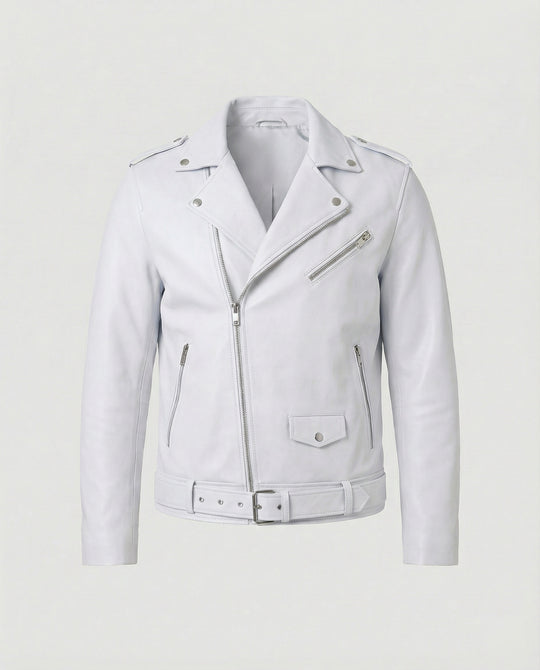 Herren Bikerjacke Kunstleder tailliert