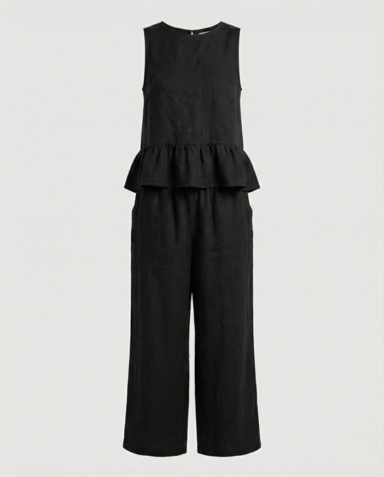 Damen Zweiteiler Set Volanttop & Palazzohose