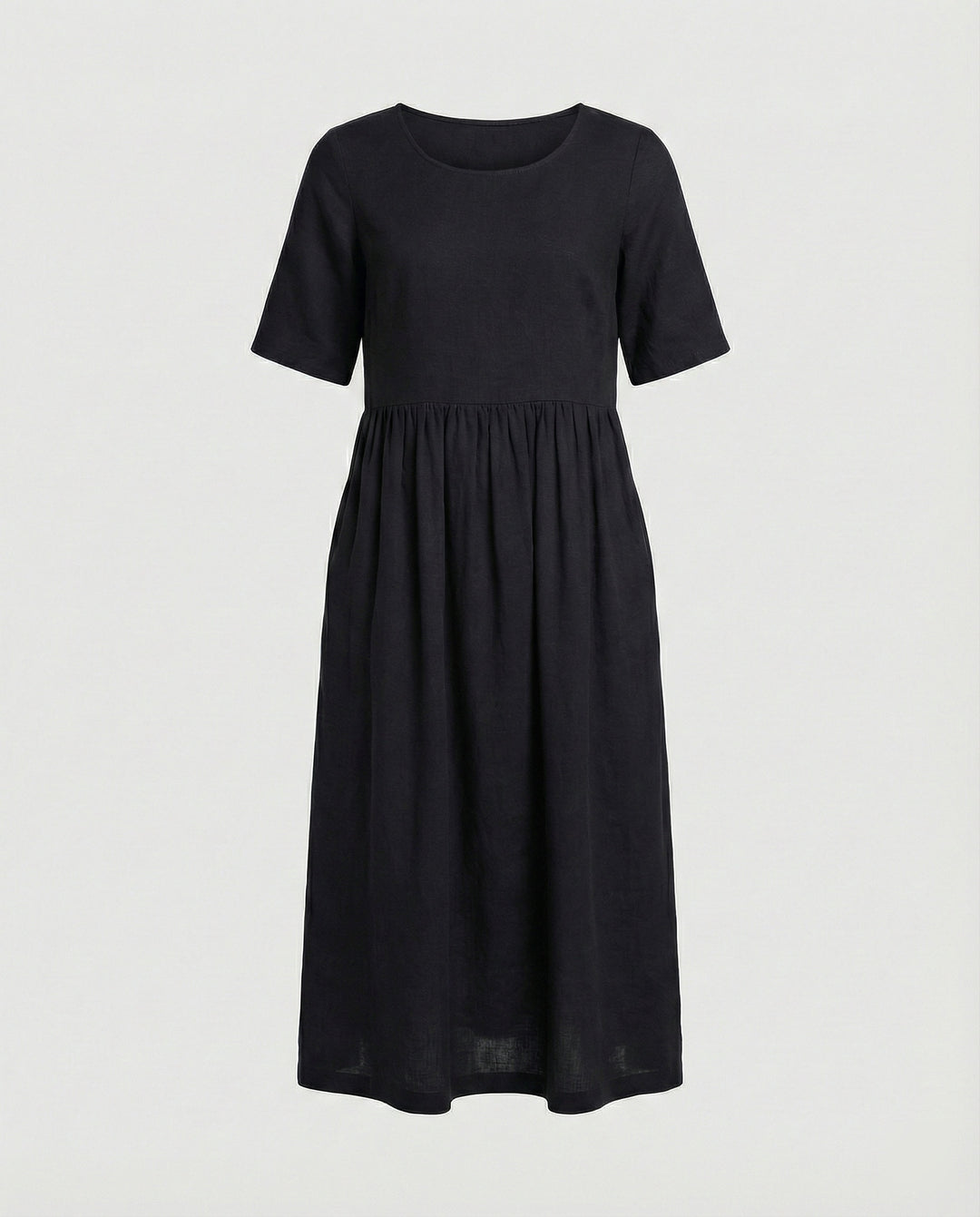 Freizeitkleid Damen Midikleid Leinenoptik