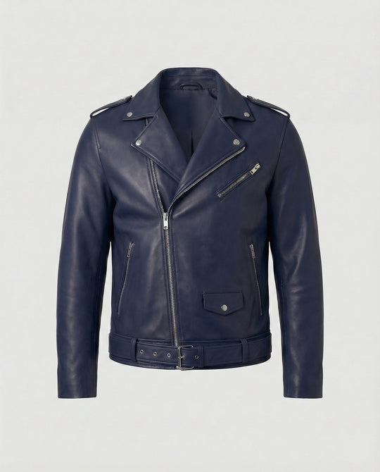 Herren Bikerjacke Kunstleder tailliert