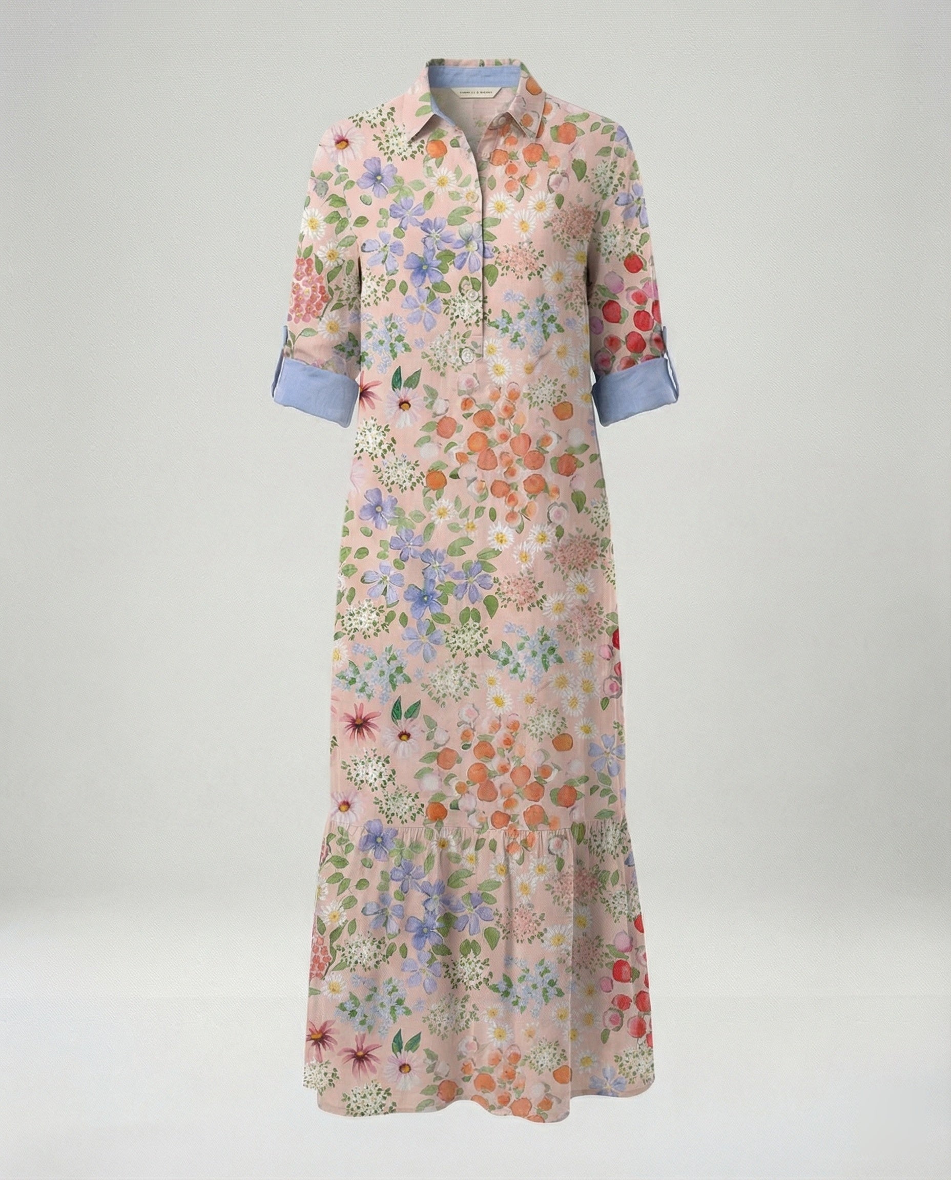 Damen Hemdblusenkleid mit Volant
