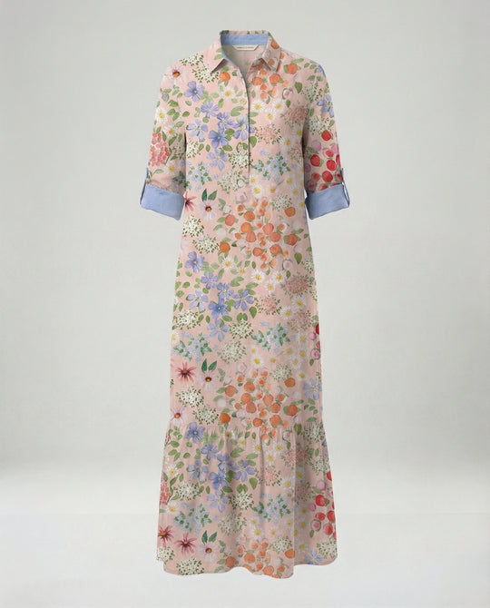 Damen Hemdblusenkleid mit Volant