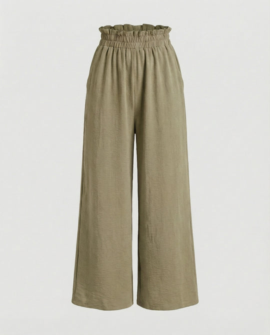 Damen Culotte-Hosen mit weitem Bein und elastischem Bund R&B