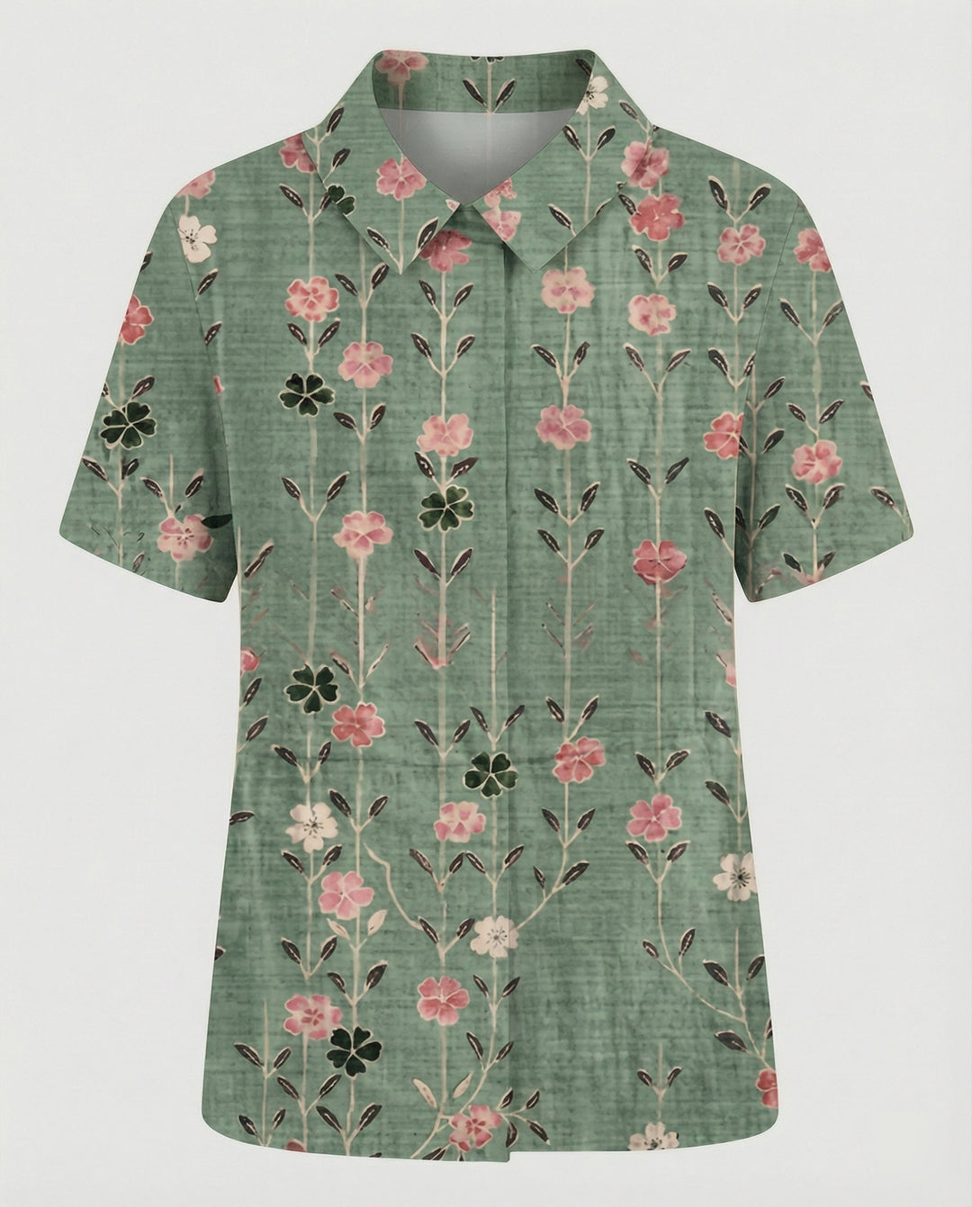 Damen Bluse Leinen Peter Pan Kragen