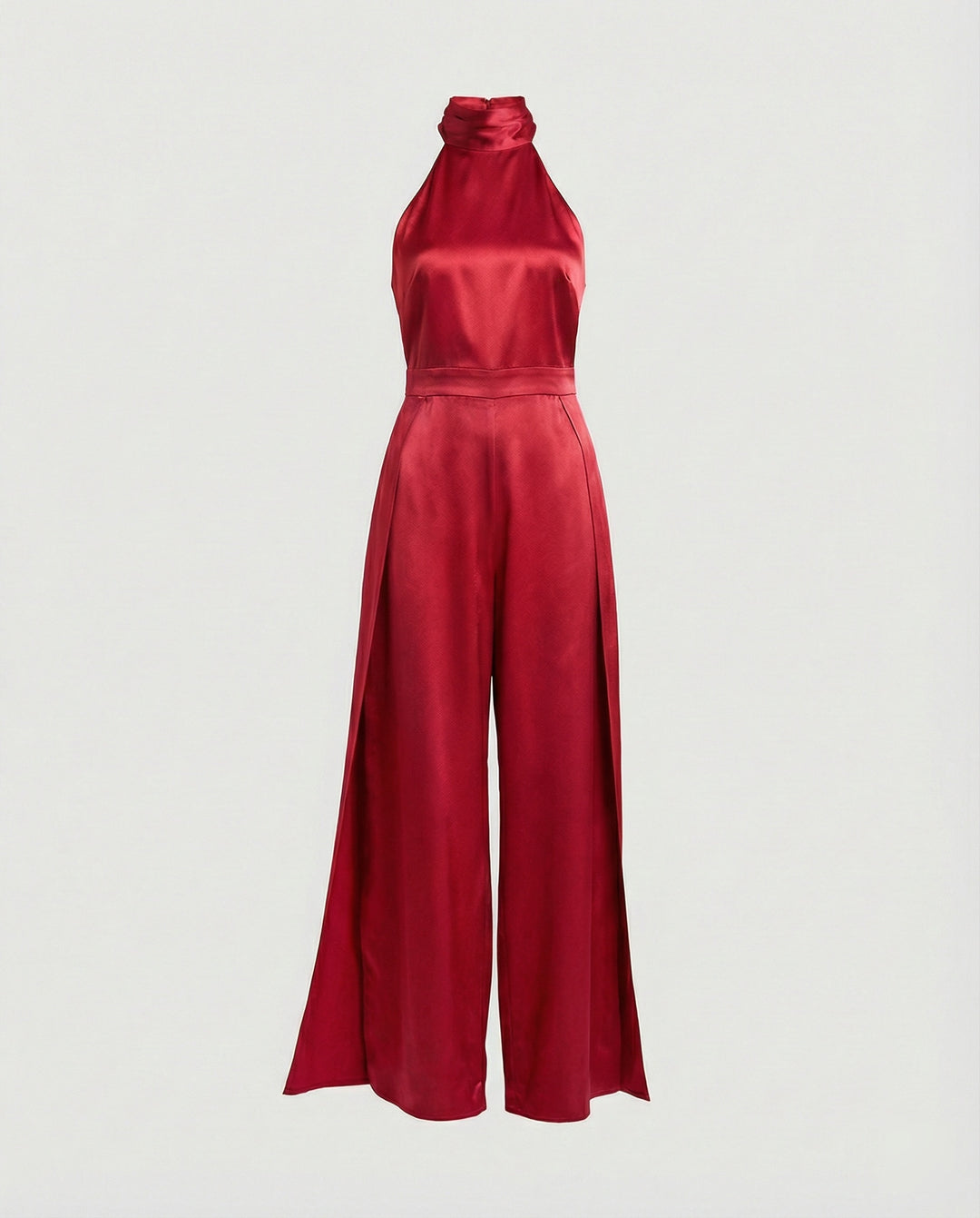 Damen Jumpsuit Satin Halterkragen