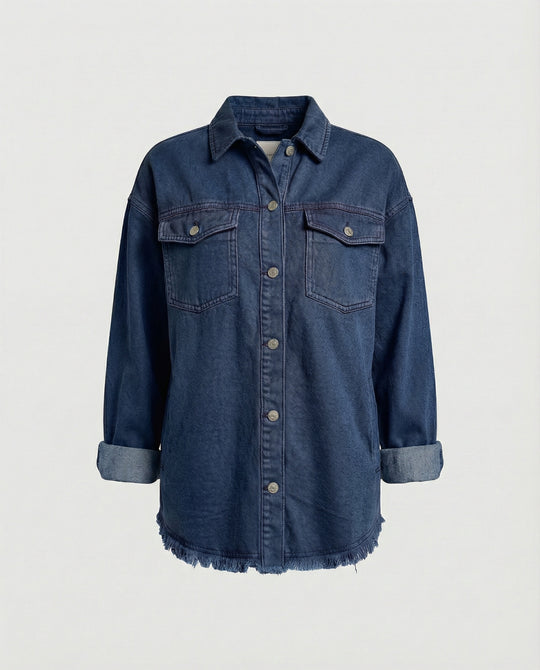 Damen Langarmhemd Jeansjacke Stil