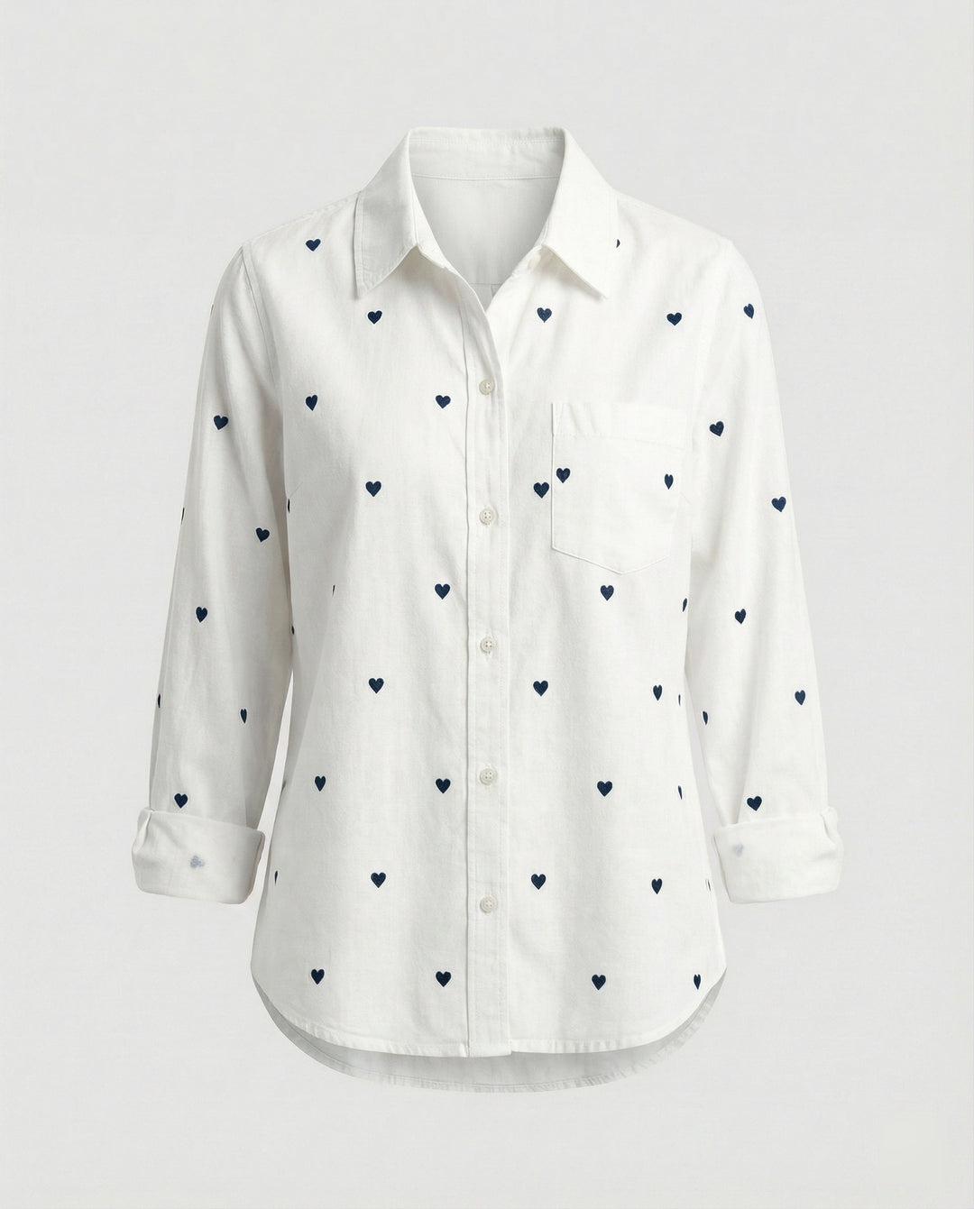 Damen Jeansbluse Herz Print