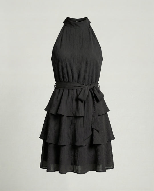 Neckholder Stufenkleid Mit Volant Damen