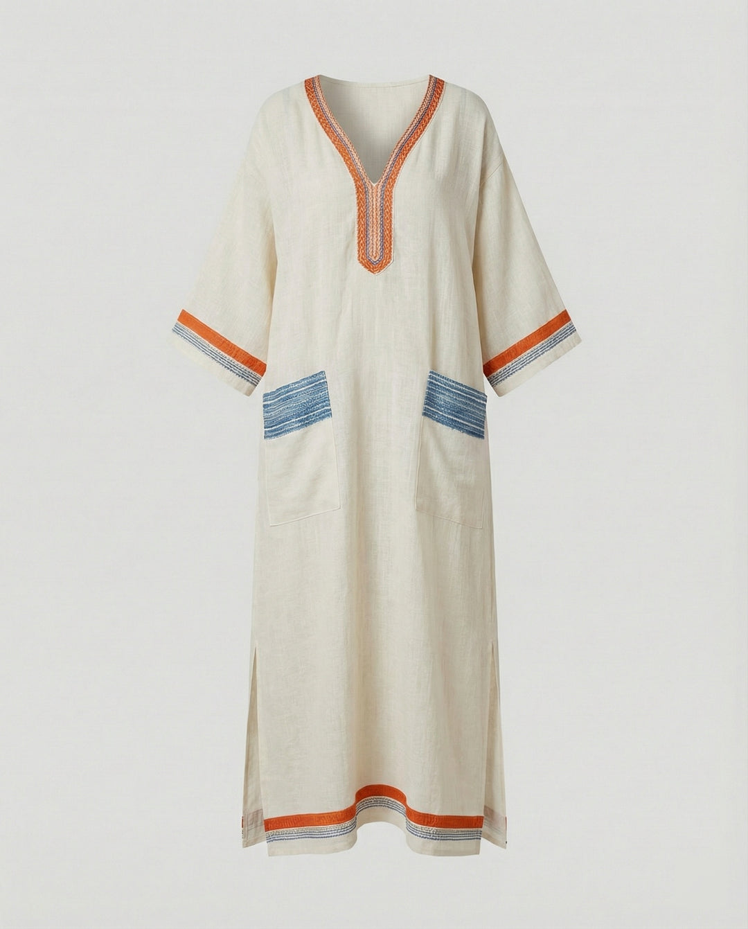 Leinen Kaftan Maxikleid Damen