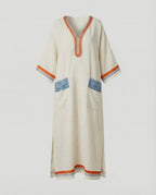 Leinen Kaftan Maxikleid Damen