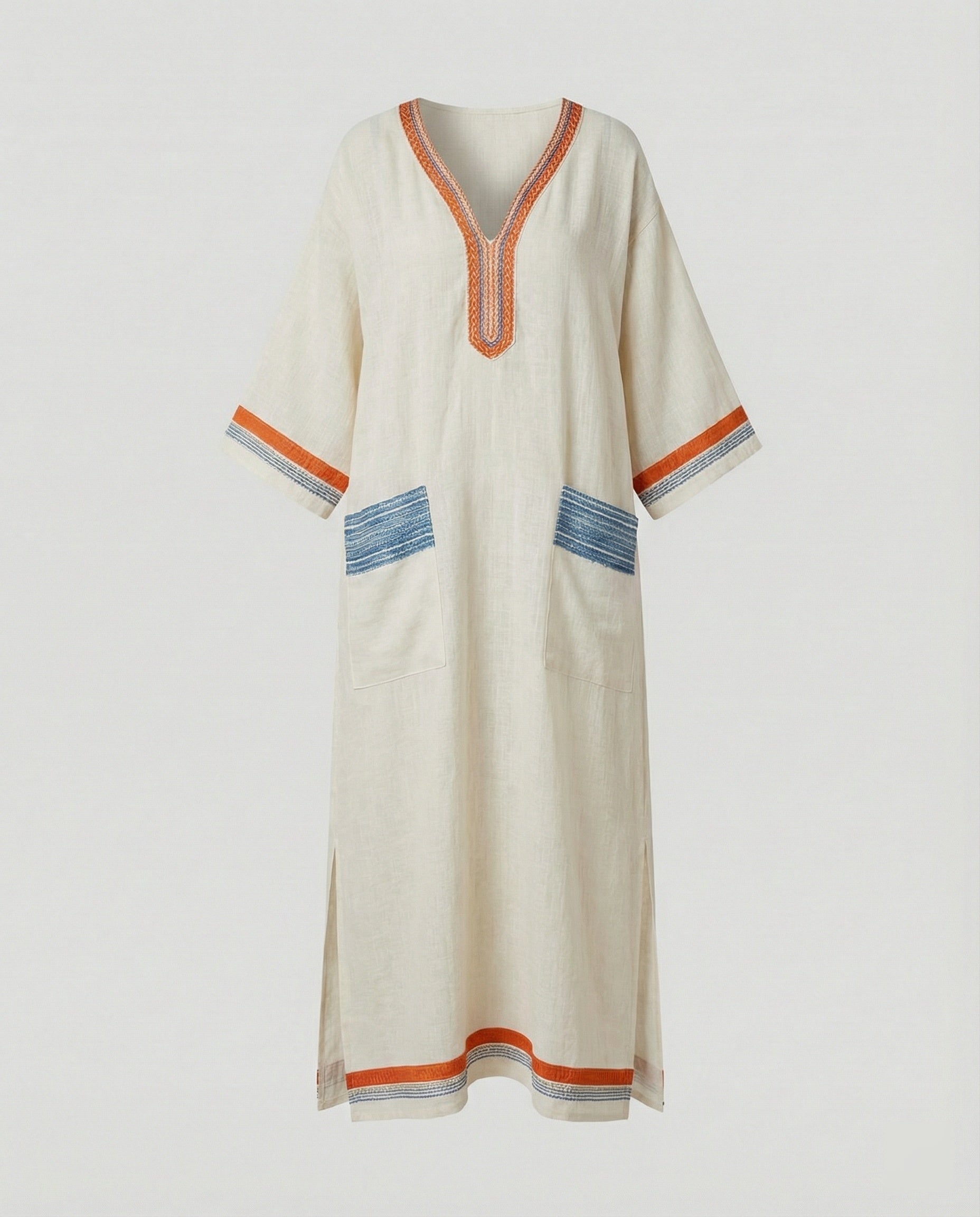 Leinen Kaftan Maxikleid Damen