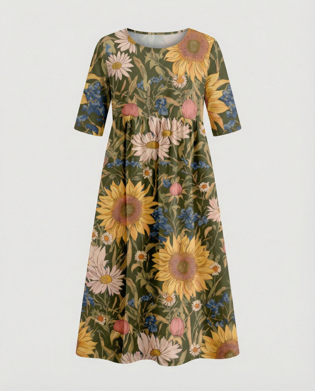 Damen Maxikleid A-Linie fließend