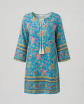 Kurzes Tunika Kleid Damen Floral