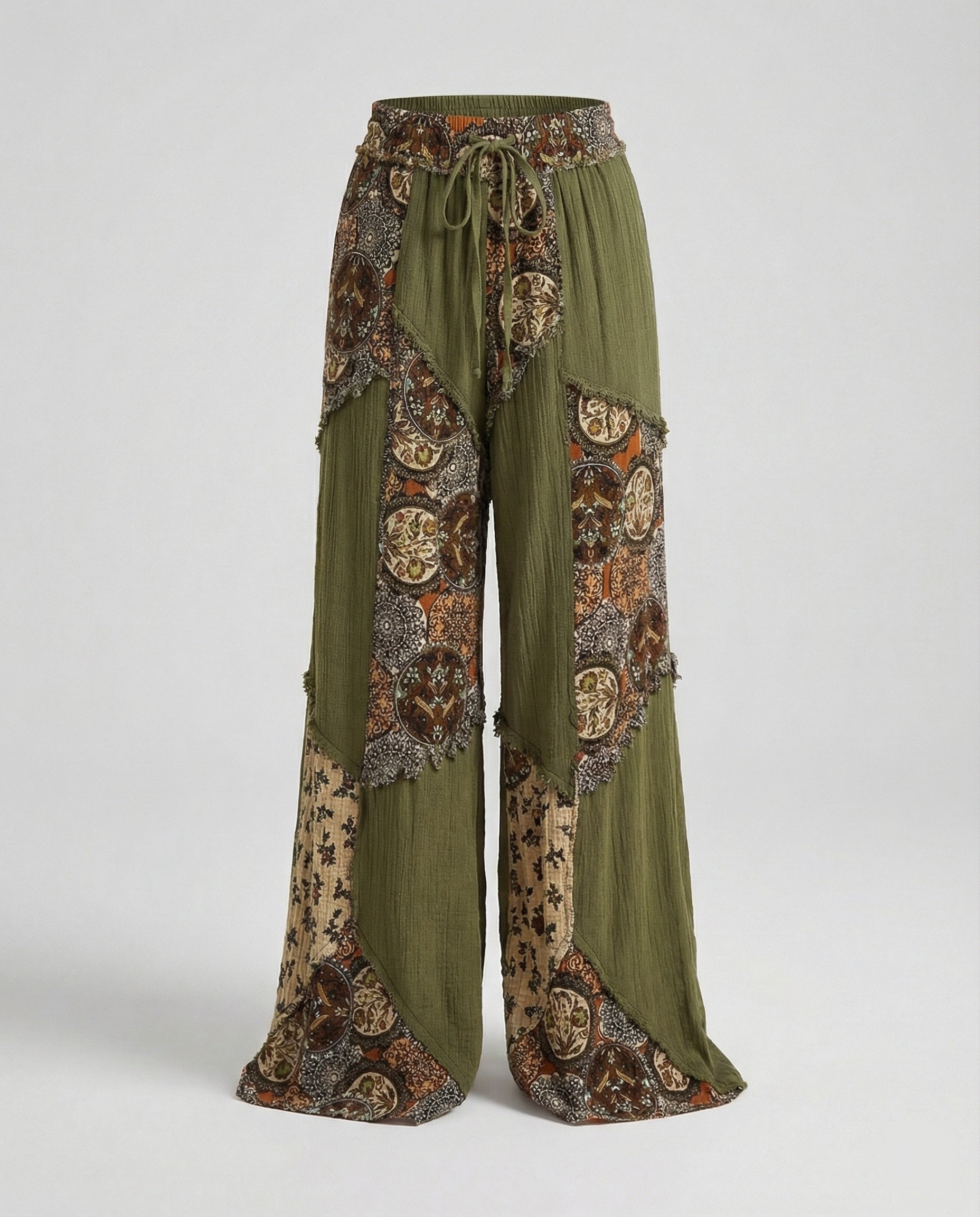 Damen Haremshose Boho Patchwork