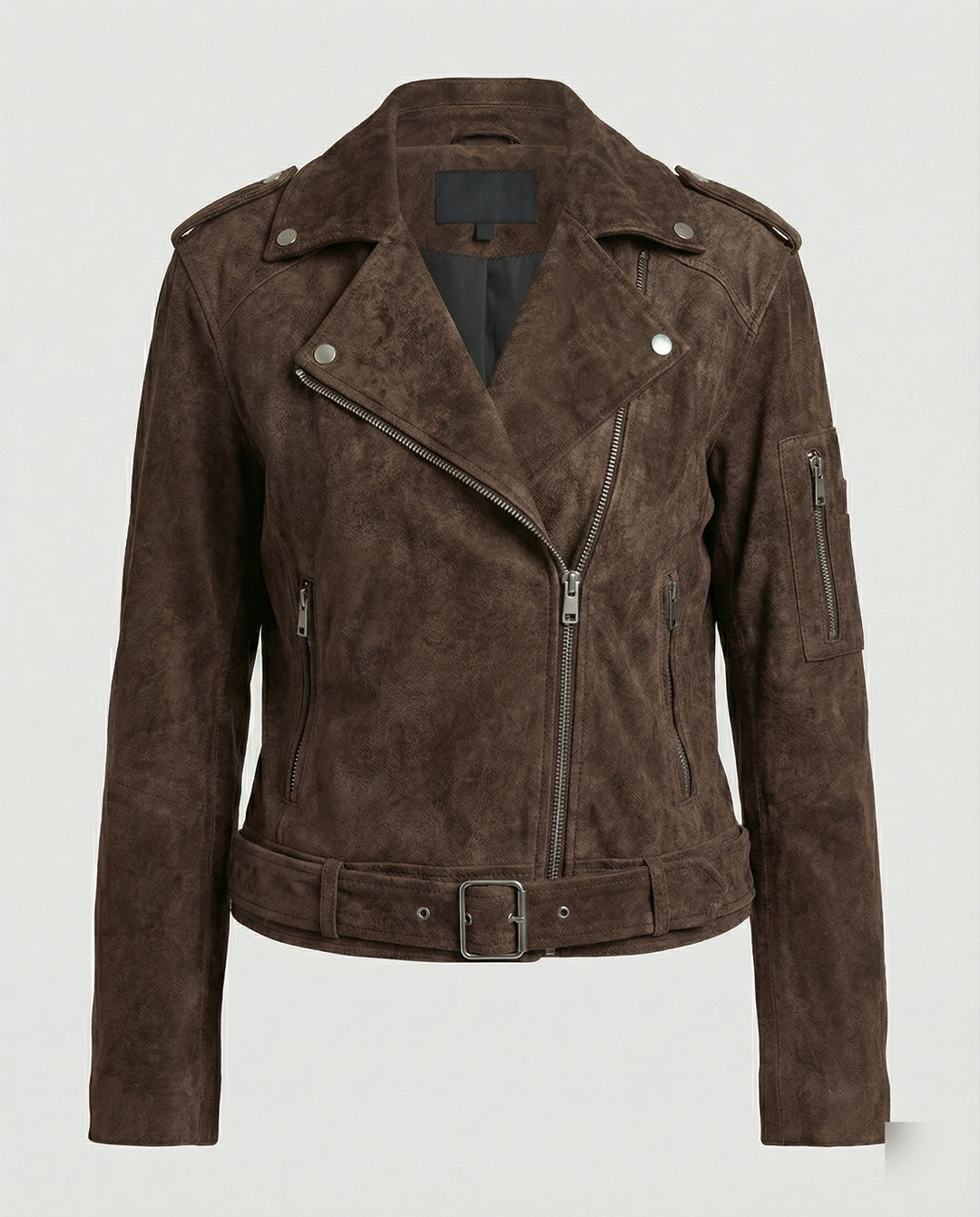 Damen Lederjacke Wildlederoptik kurz