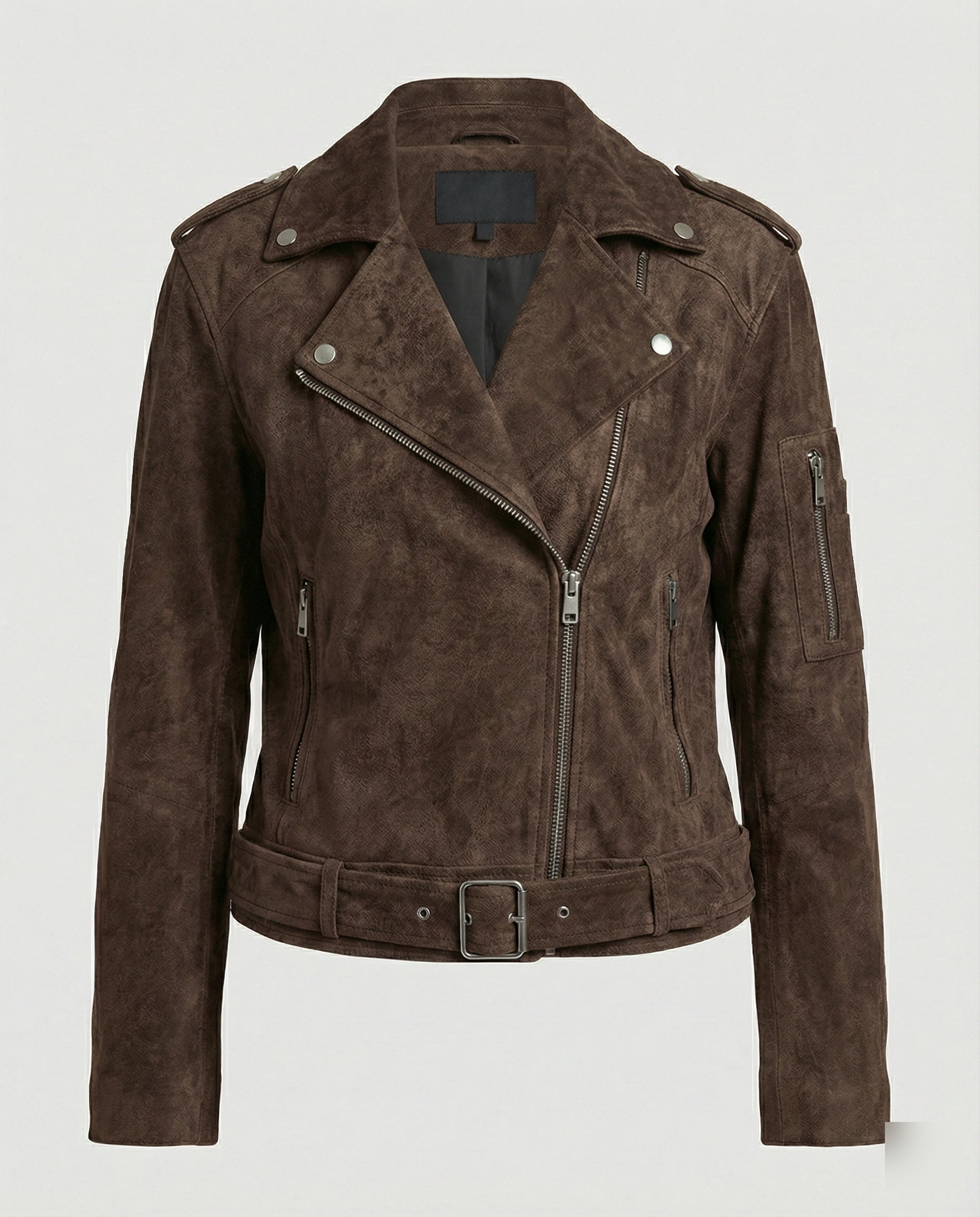 Damen Lederjacke Wildlederoptik kurz