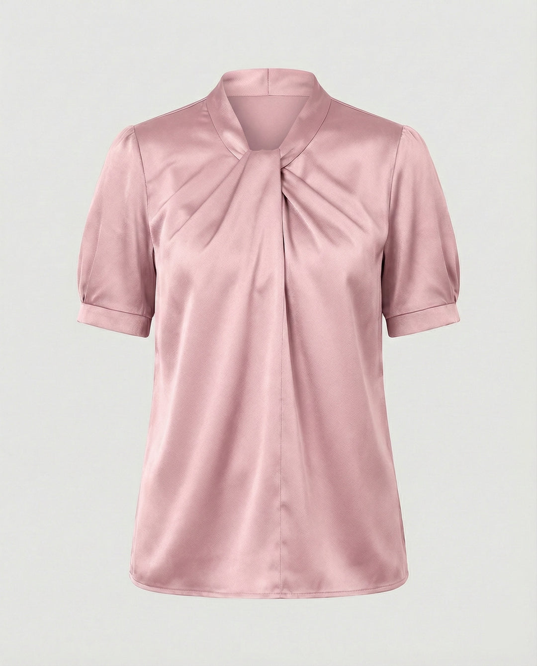 Satin Blusentop Damen mit Krawattenkragen