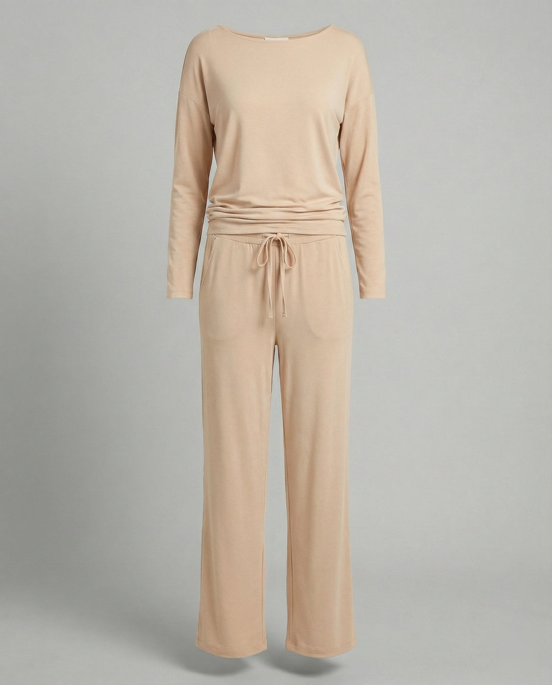 Damen elegantes und bequemes Lounge-Set mit langem Arm und elastischem Bund R&B