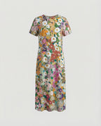Damen Maxikleid floral asymmetrisch
