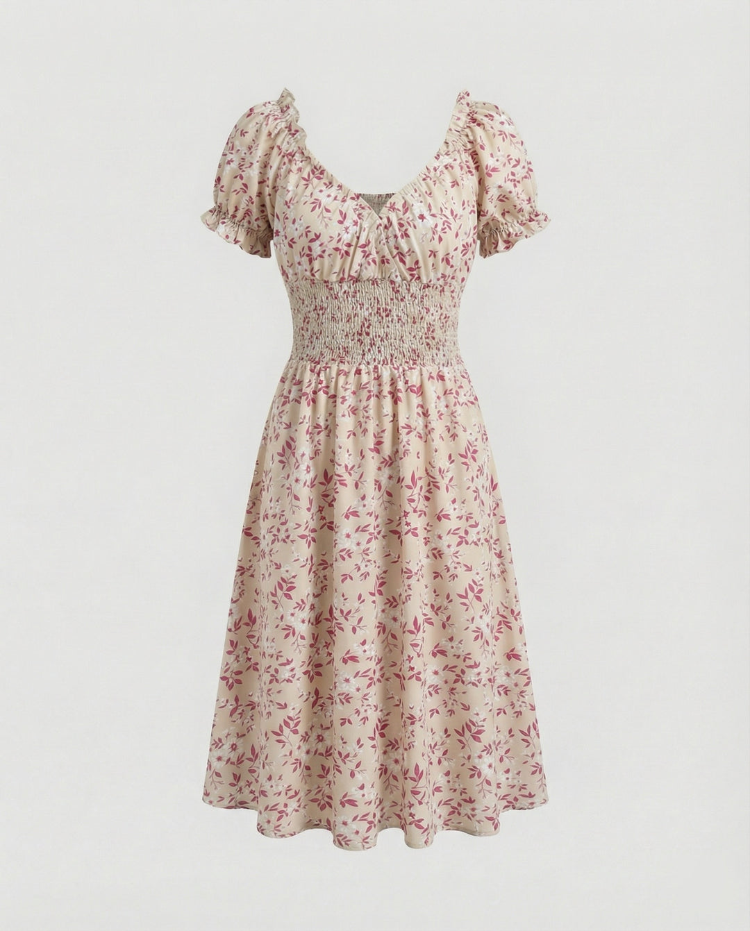 Damen Blumenkleid Sommer knielang