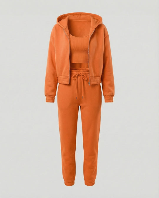 Damen Freizeit Set 3-teilig mit Hoodie und Jogginghose