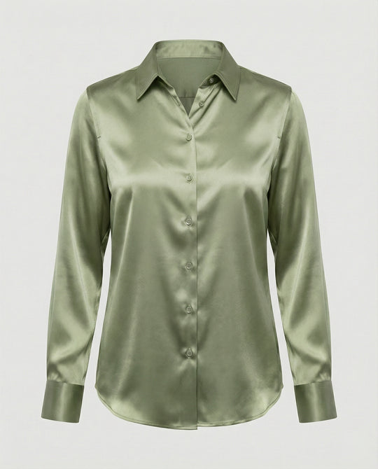 Bluse Damen Satin Seidig
