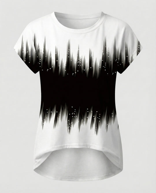Aquarell Sommerbluse Damen Asymmetrisch