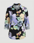 Hemdbluse Seidenoptik Damen Floral