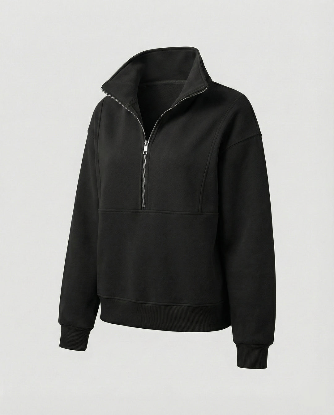 Jogginganzug Damen sportlich elegant mit Oversize-Hoodie und hohem Kragen