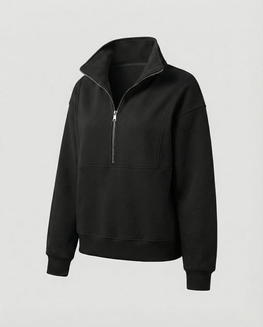 Jogginganzug Damen sportlich elegant mit Oversize-Hoodie und hohem Kragen