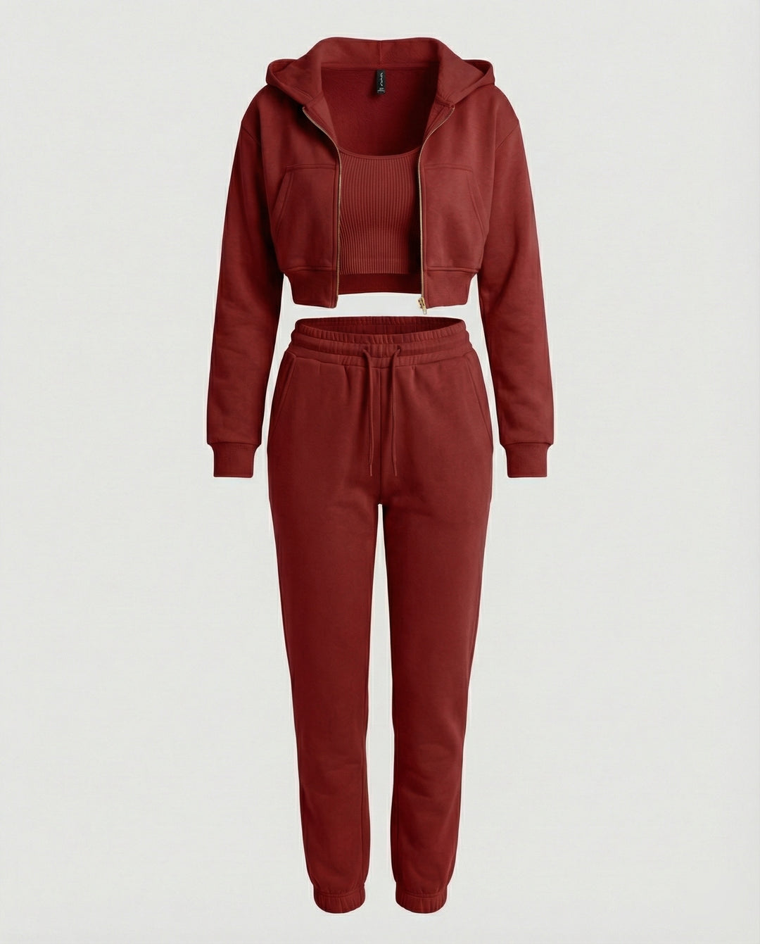 Jogginganzug Damen Lounge-Set mit Cropped Hoodie