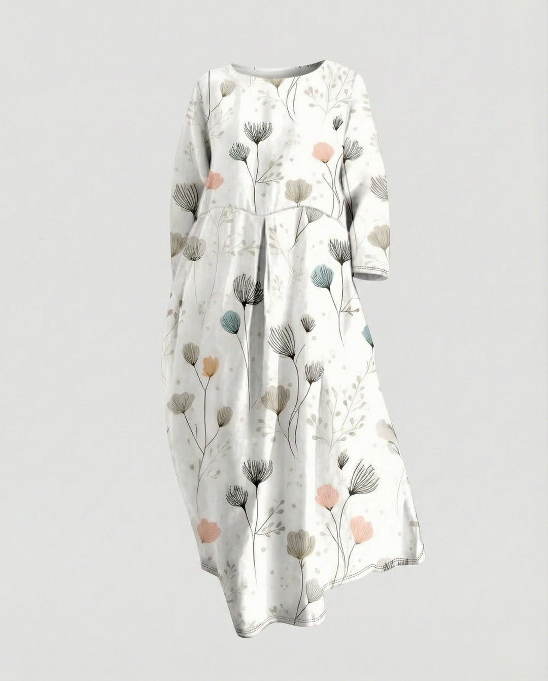 Damen Maxikleid floral mit Taschen