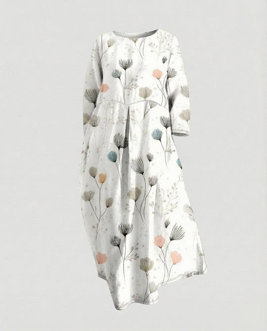 Damen Maxikleid floral mit Taschen