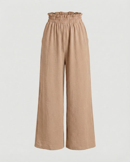 Damen Culotte-Hosen mit weitem Bein und elastischem Bund R&B