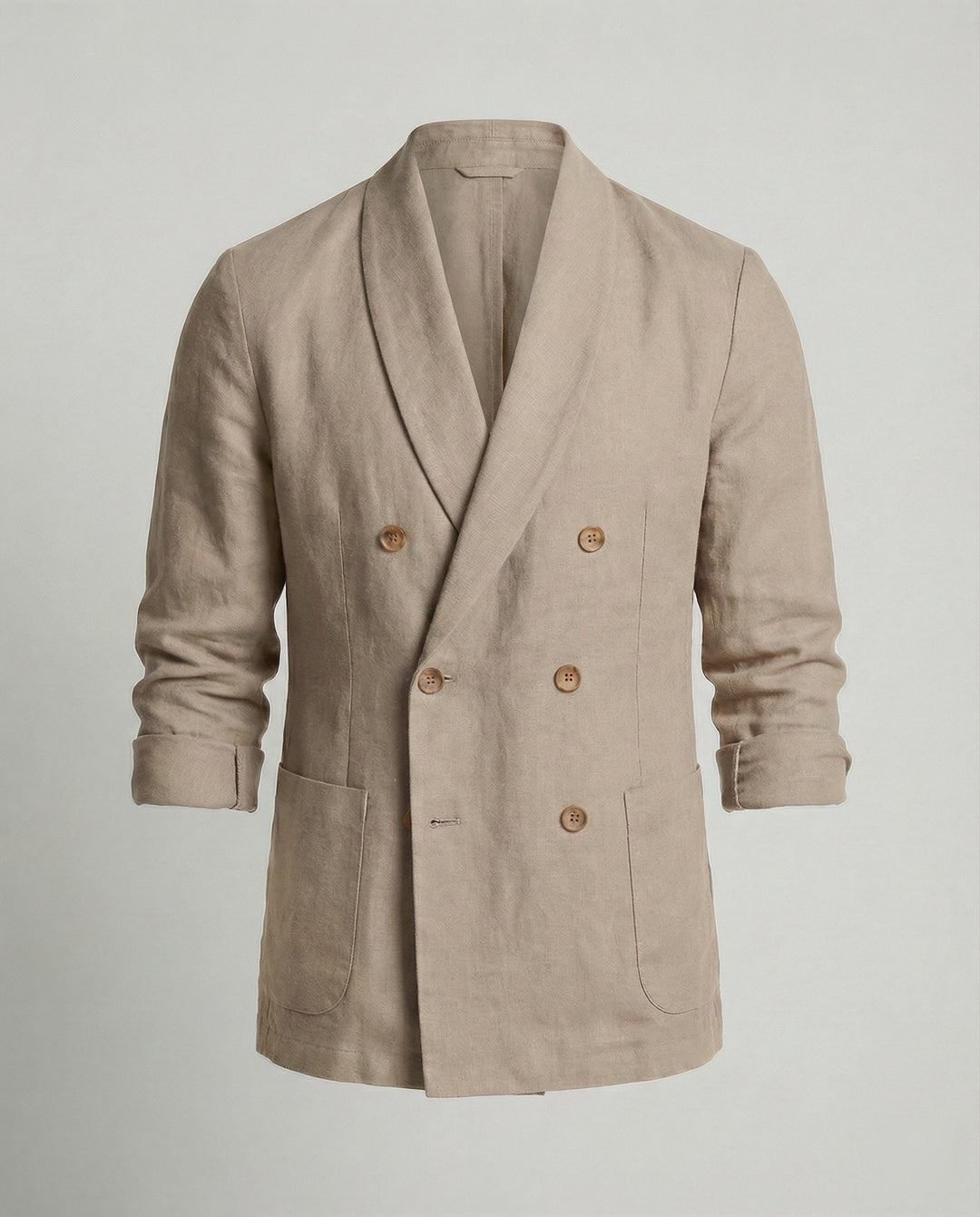 Herren Leichte Leinenjacke mit doppelter Knopfleiste