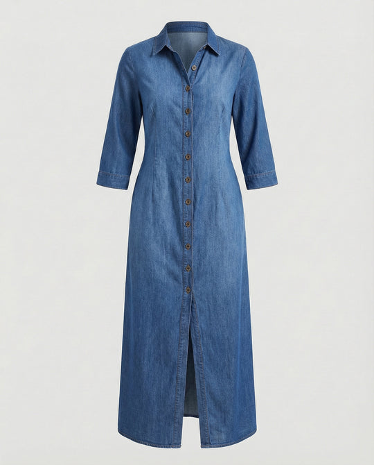 Hemdblusenkleid Damen mit Taillierung