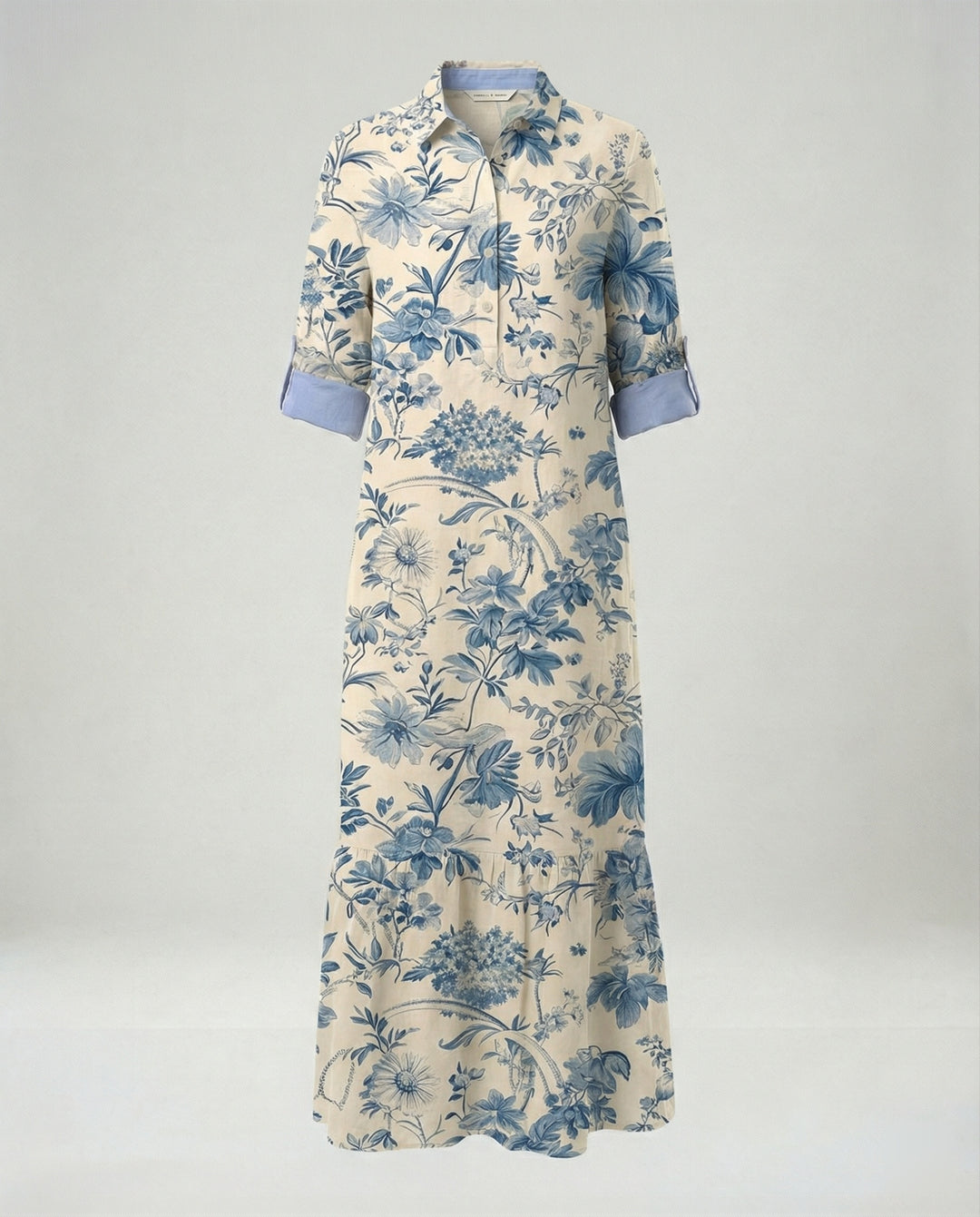 Damen Hemdblusenkleid mit Volant