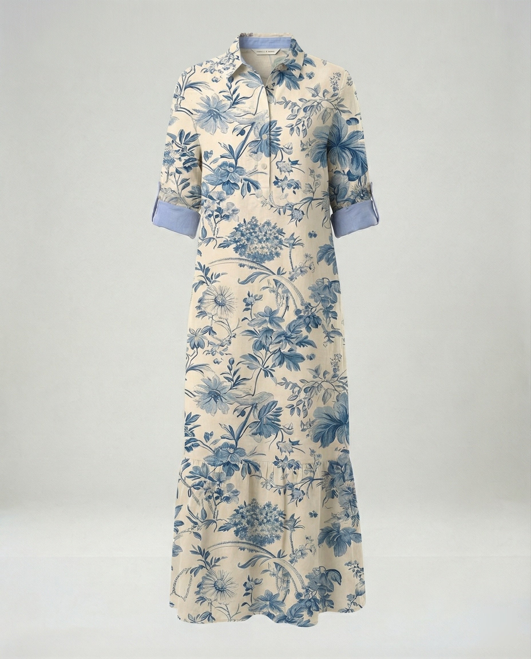 Damen Hemdblusenkleid mit Volant