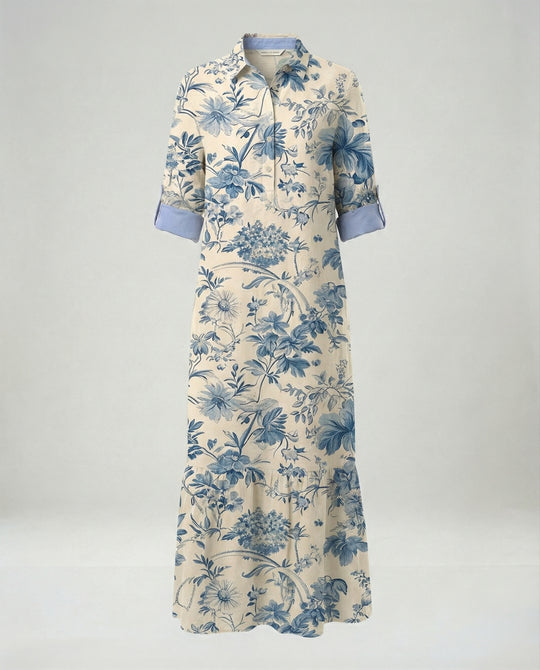 Damen Hemdblusenkleid mit Volant