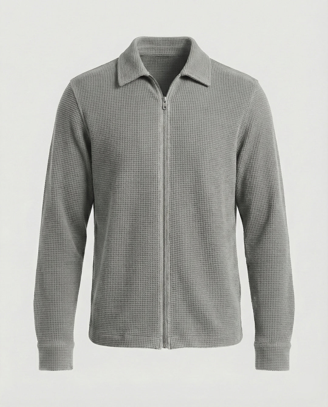 Herren Eleganter Langarmshirt mit strukturierter Oberflächenbeschaffenheit und hochwertigem Reißverschluss R&B