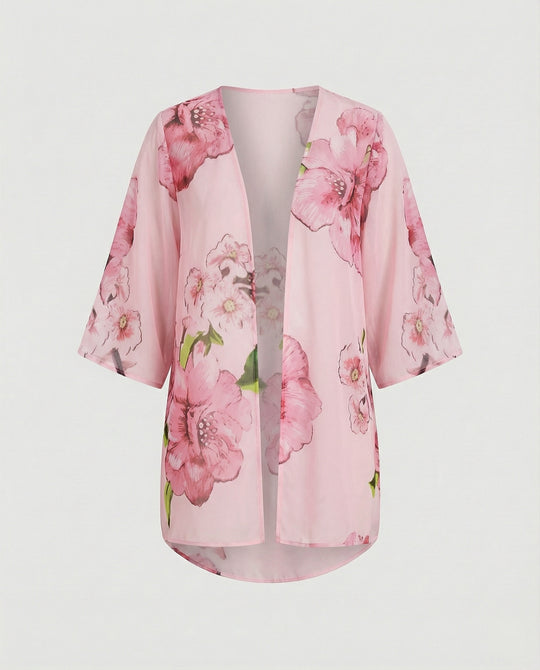 Offener Kimono Damen Floral