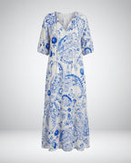 Boho Maxikleid Damen Kordelzug