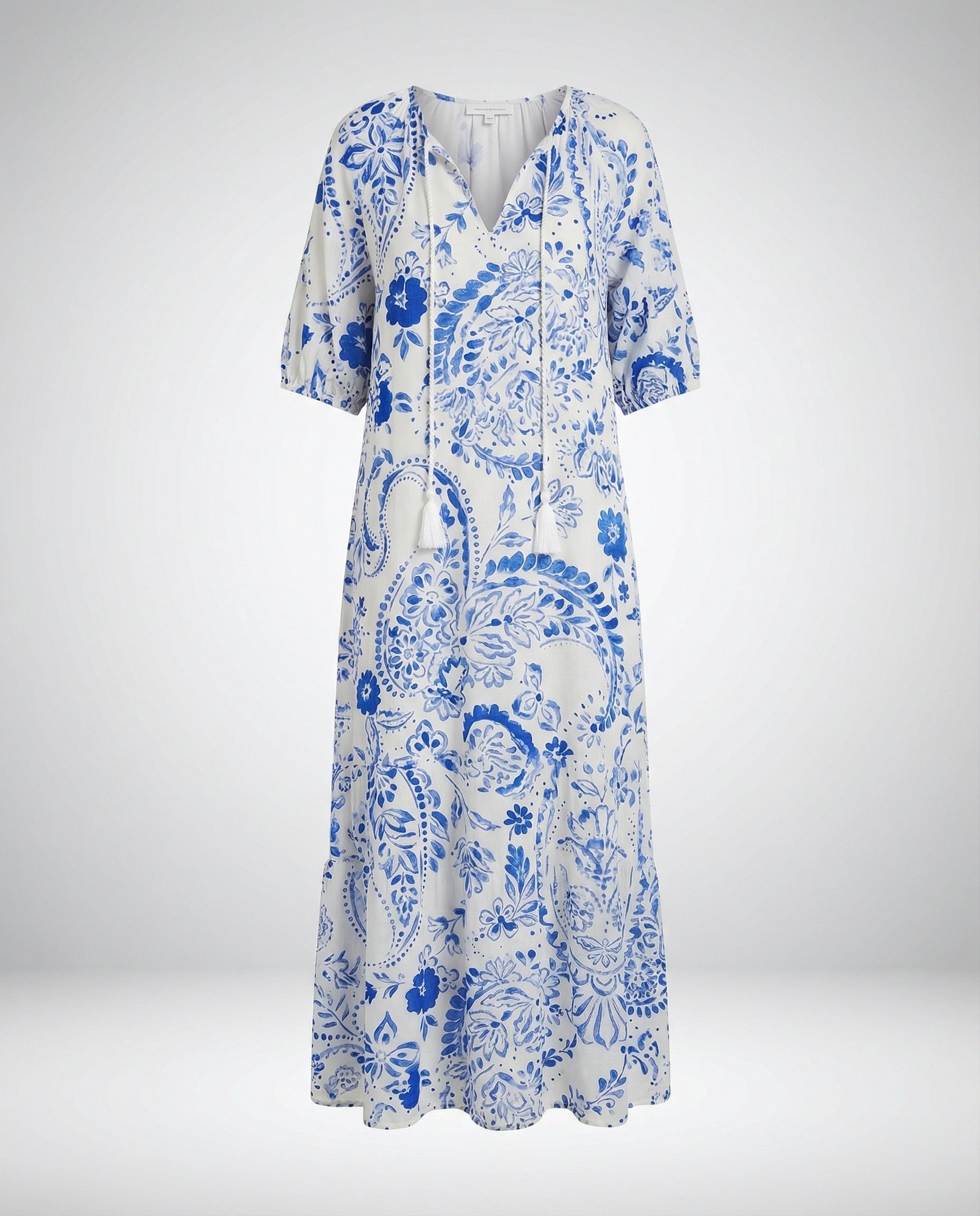 Boho Maxikleid Damen Kordelzug